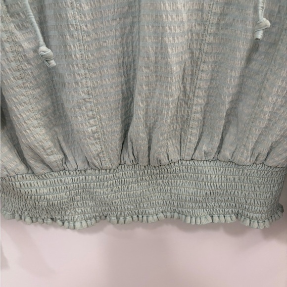 Anthropologie Rebecca Long Sleeve Smocked Waist Peasant Top Mint Green Size S - Picture 6 of 12